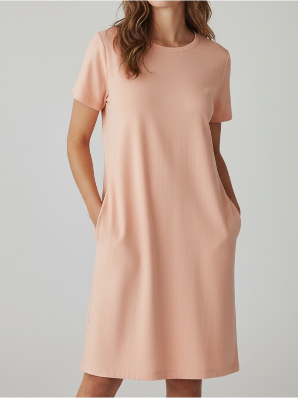 Synergy Organic Clothing Pink and White Midi Dress